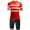 Set Fietsshirt + Korte Koersbroek 2022 Ronde van Frankrijk Kopenhagen Rood Wit